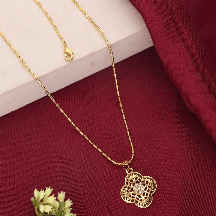 Micro gold polish chain pendant 496 Wholesale jwellery shops in Mumbai