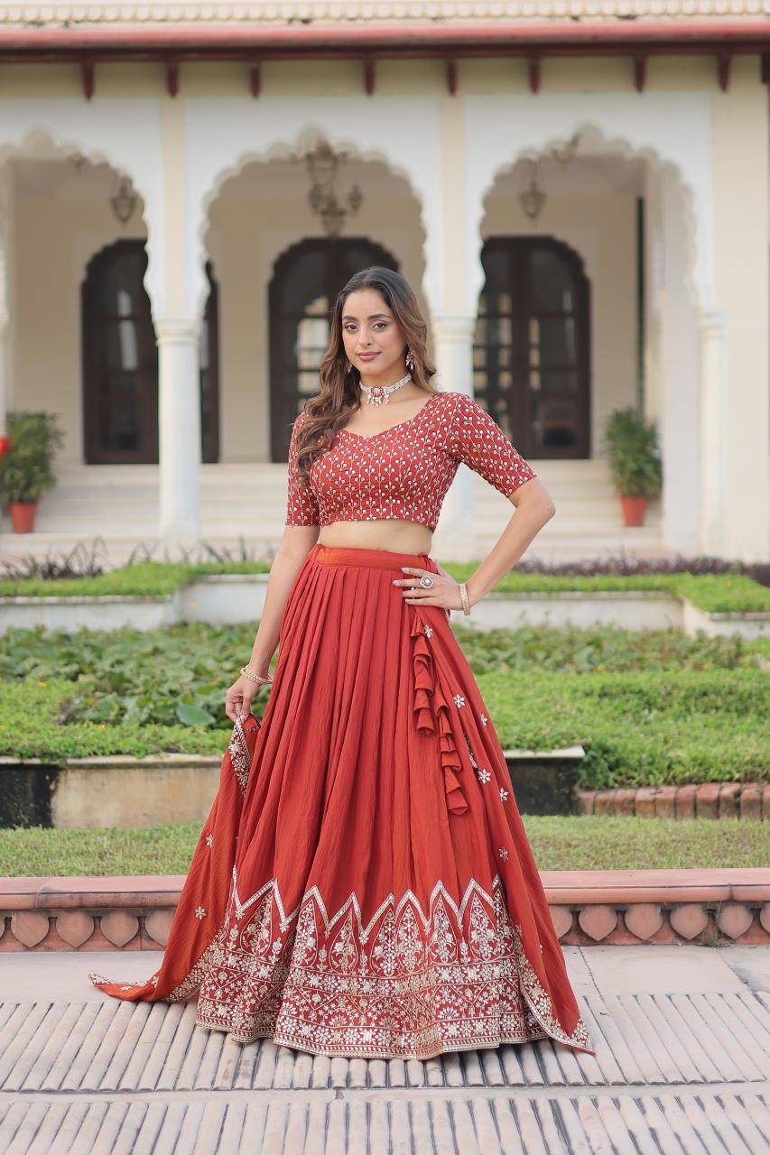 KA-5055 Vichitra Silk Customized lehenga choli in Mumbai