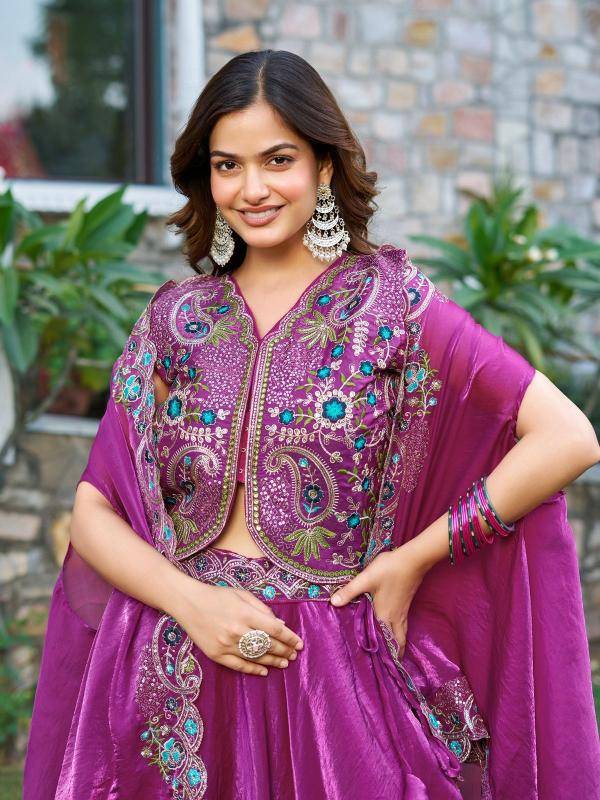 Ram-141 Fendy silk Purple Exclusive lehenga choli collection in Mumbai