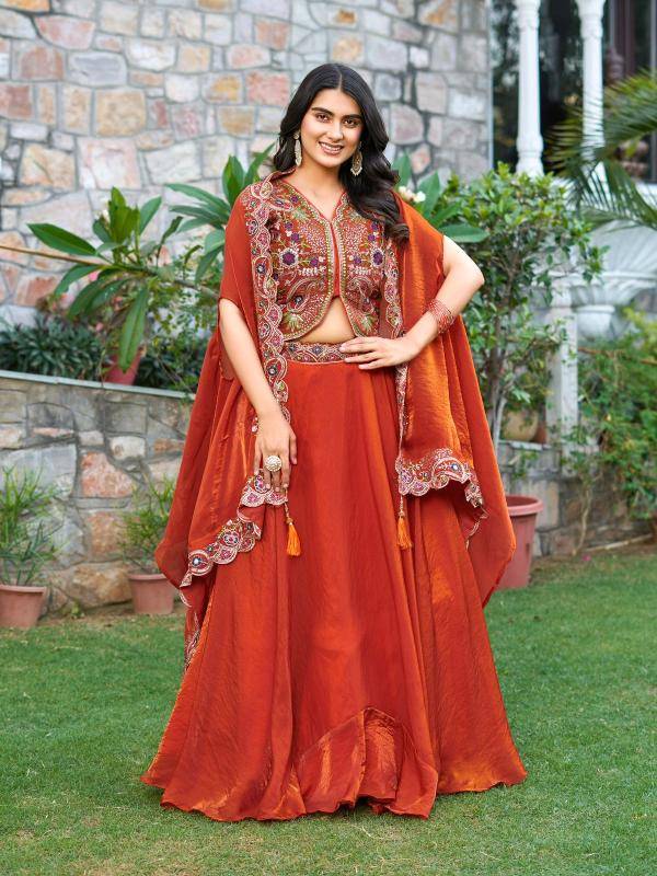 Ram-141 Fendy silk Red Affordable lehenga choli in Mumbai