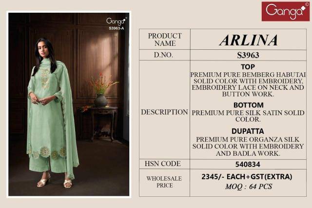 Ganga arlina 3963 Dress material suppliers in mumbai