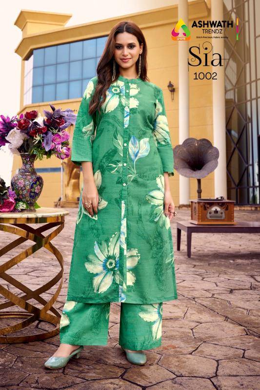 Ashwath sia printed coord set surat kurti market online shopping