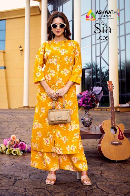 Ashwath sia printed coord set surat kurti market online shopping