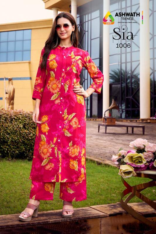 Ashwath sia printed coord set surat kurti market online shopping