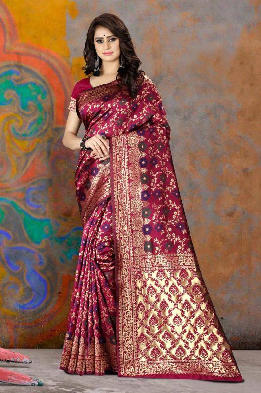 Triveni PARI-50 banarasi silk Wholesale saree suppliers in ahmedabad