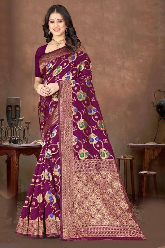 Triveni MN-03 banararsi silk Affordable sarees in ahmedabad