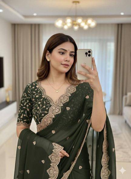 Tulsi embroidery Saree manufacturers in India