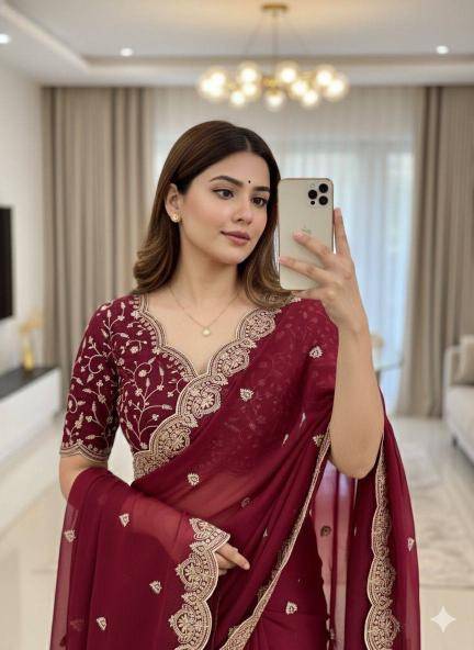 Tulsi embroidery Saree manufacturers in India