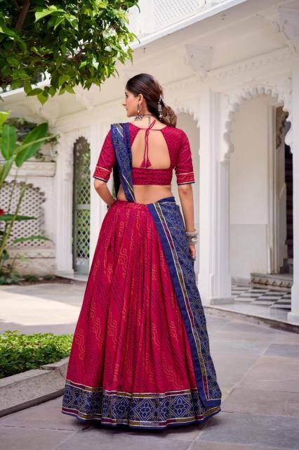 N BANDHANI Tussar Silk Red  lehenga choli wholesale in Mumbai