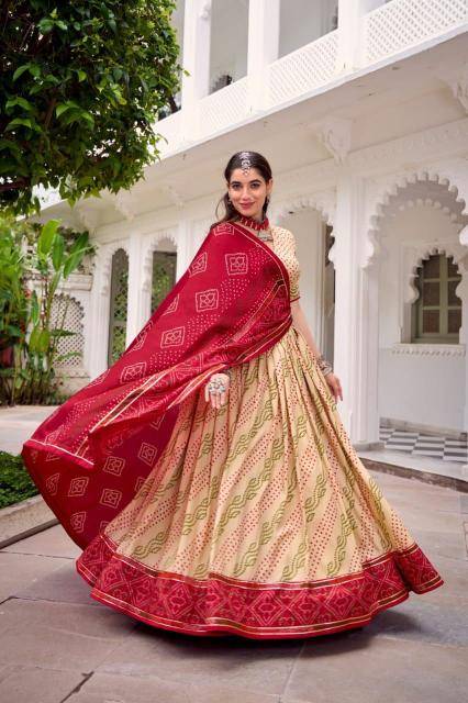 N BANDHANI Tussar Silk White Silk lehenga choli wholesale in Mumbai