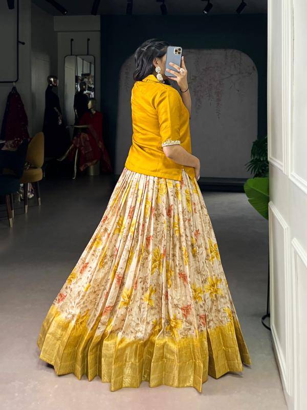 NNK 1140 Dola Chex Co-ord Set YLW Bollywood style lehenga choli wholesale in Mumbai