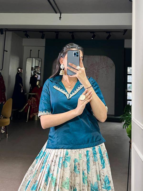 NNK 1140 Dola Chex Co-ord Set TEL Handloom lehenga choli wholesale in Mumbai