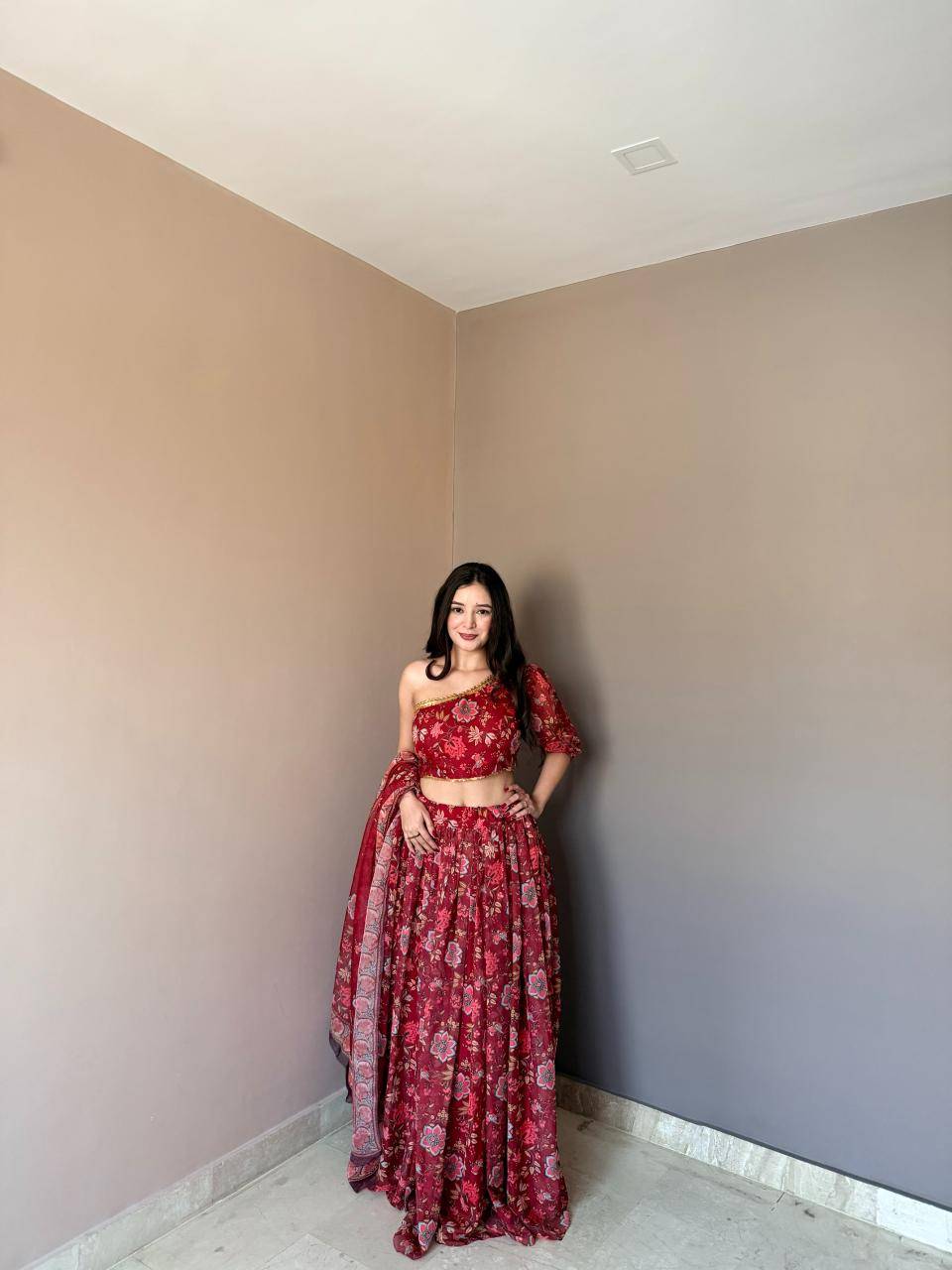 KR : 113 floral Quilted lehenga choli wholesale in Mumbai