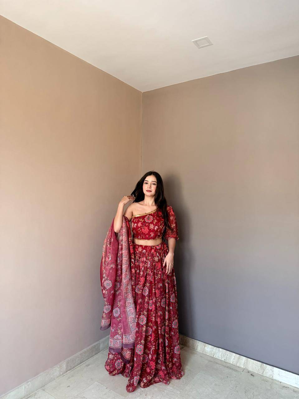 KR : 113 floral Quilted lehenga choli wholesale in Mumbai