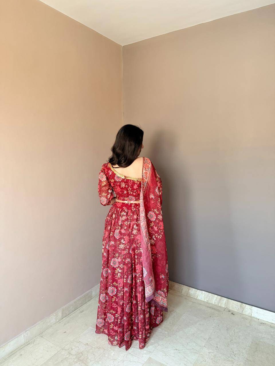 KR : 113 floral Quilted lehenga choli wholesale in Mumbai