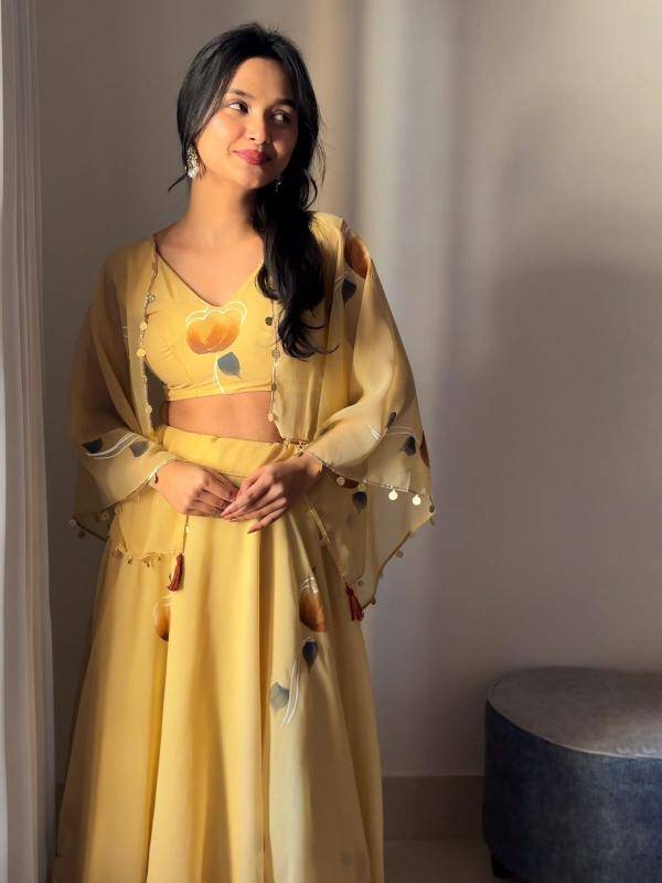 Sc 303 georgette Indo-western lehenga choli wholesale in Mumbai