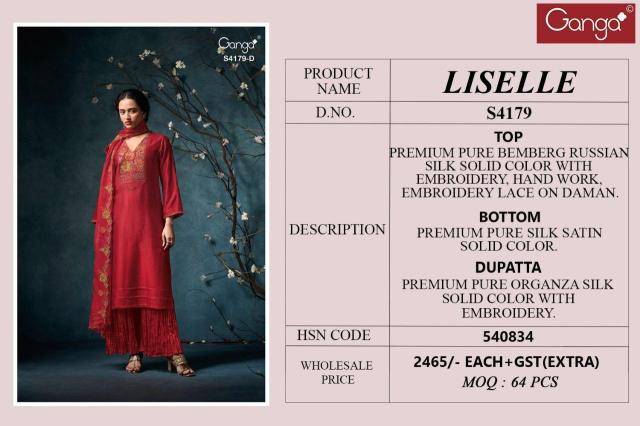 Ganga liselle 4179 Dress materials wholesale