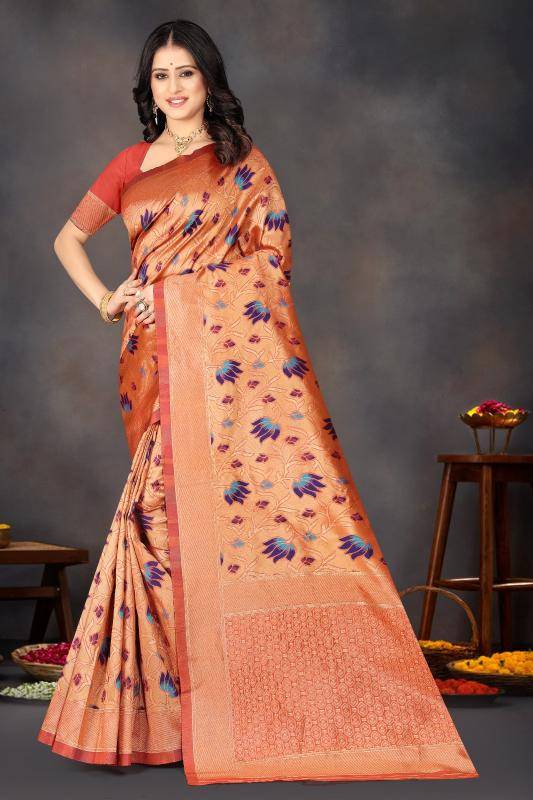 Triveni MN-04 banarasi silk Wholesale saree market in mumbai