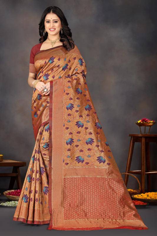 Triveni MN-04 banarasi silk Wholesale saree market in mumbai