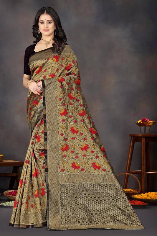Triveni MN-04 banarasi silk Wholesale saree market in mumbai