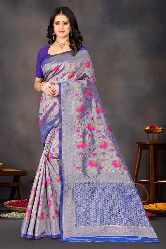 Triveni MN-04 banarasi silk Wholesale saree market in mumbai