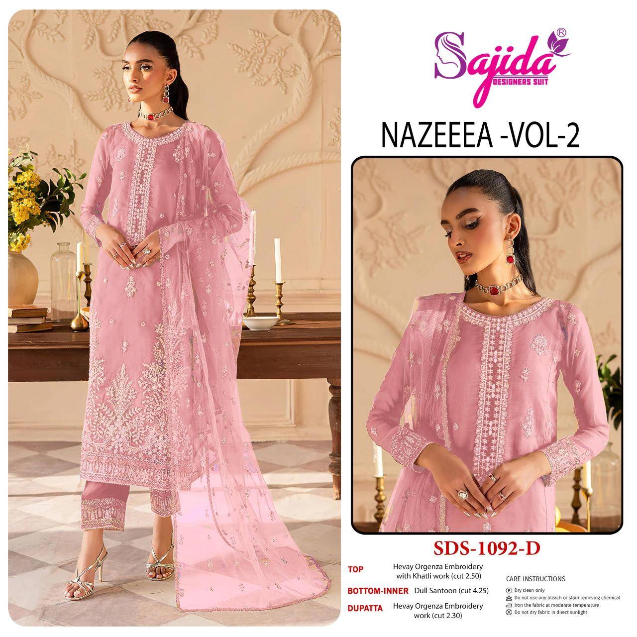 Sajida nazeeea vol 2 d.no 1092-A-B-C-D pakistani suits Wholesale Market in West Bengal