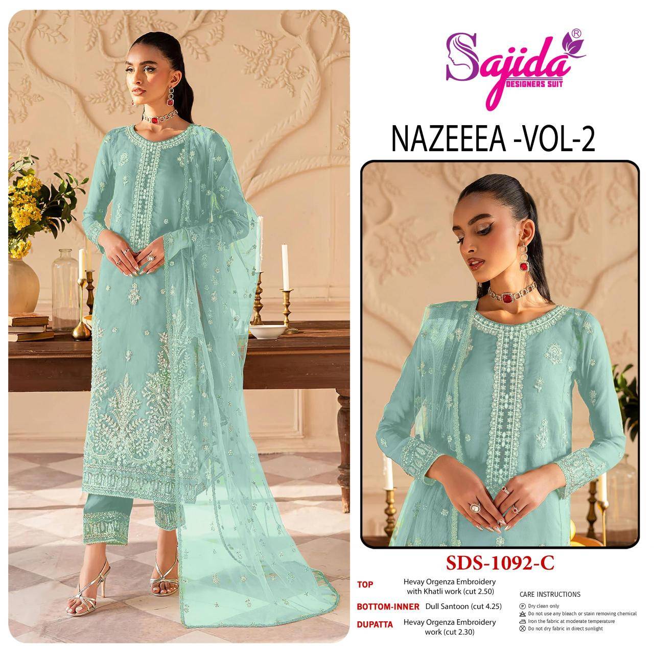 Sajida nazeeea vol 2 d.no 1092-A-B-C-D pakistani suits Wholesale Market in West Bengal