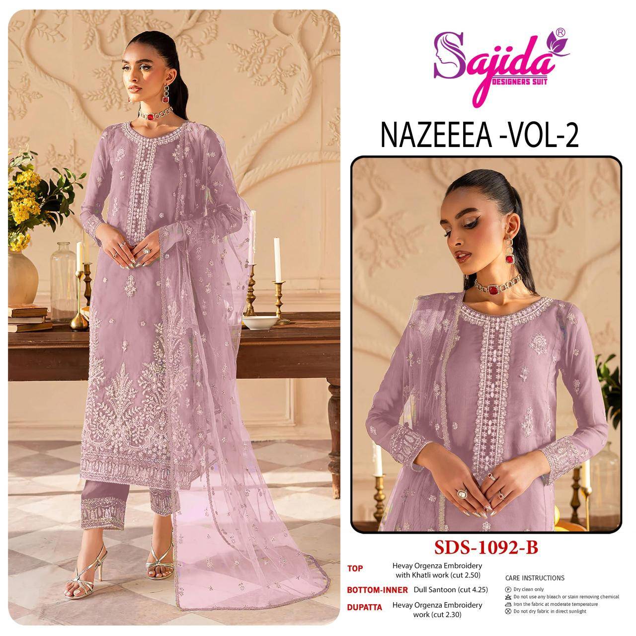 Sajida nazeeea vol 2 d.no 1092-A-B-C-D pakistani suits Wholesale Market in West Bengal