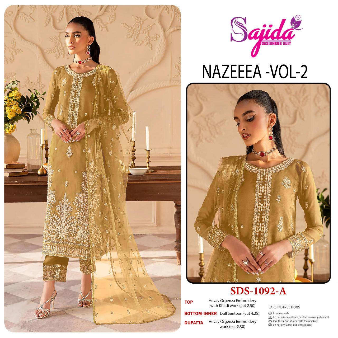 Sajida nazeeea vol 2 d.no 1092-A-B-C-D pakistani suits Wholesale Market in West Bengal