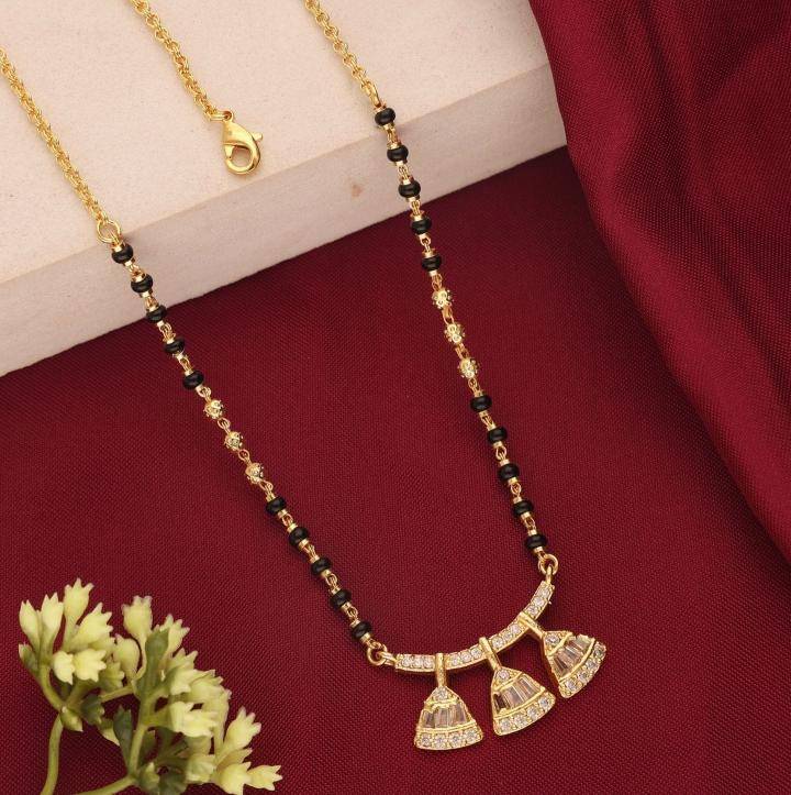 Micro gold polish manglsutra 1973 Affordable artificial jewelry in Kolkata