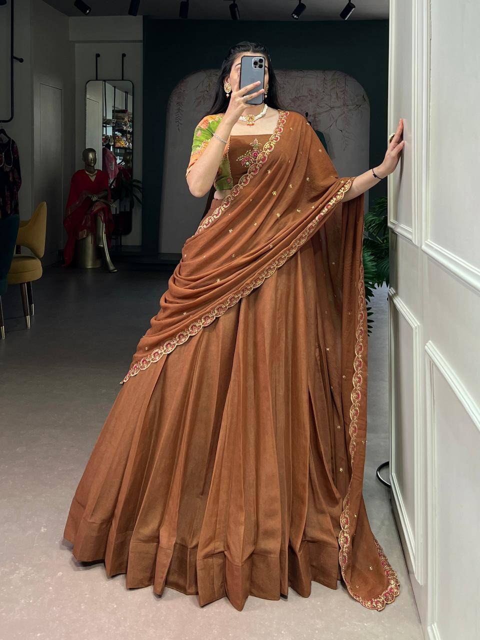 LNB 1068 Chocolate Crush Wholesale bridal lehenga choli in Hyderabad