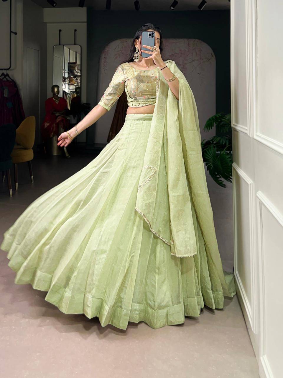 LNB 1100 Allen Crush TEA Lehenga choli wholesale showroom in Hyderabad