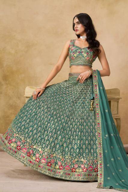 CULTURAL Georgette Blue Best lehenga choli market in Delhi