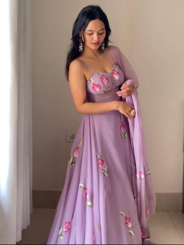 SCnx 1189 Georgette Lehenga choli market prices in Delhi