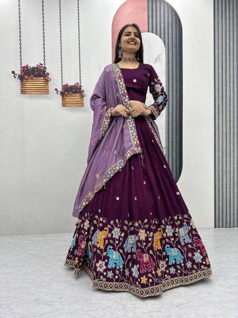 PC-545 vichitra silk Lehenga choli exporters in Delhi