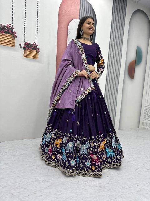 PC-545 vichitra silk Lehenga choli exporters in Delhi
