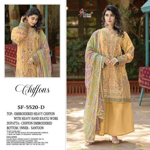 Shree fabs chiffons d.no K-5520 Pakistani suits wholesale market