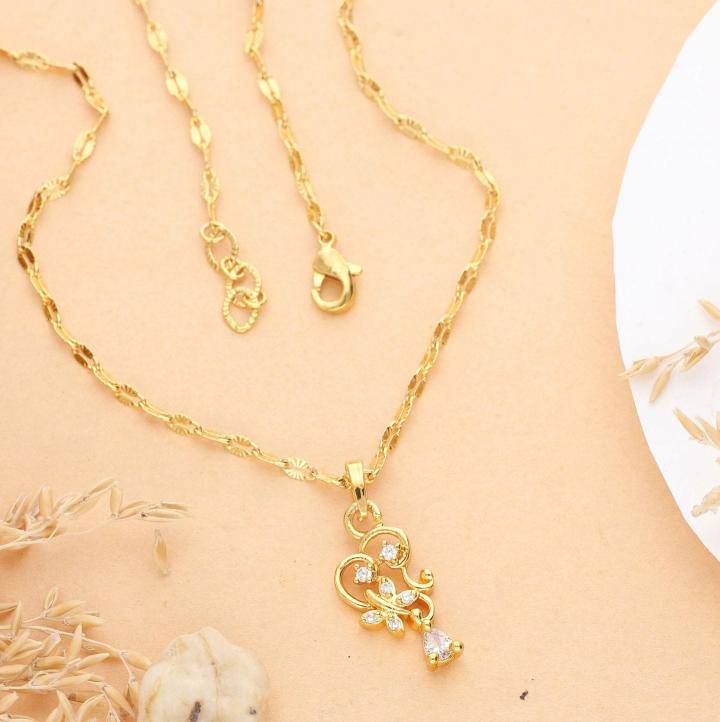 Micro Gold polish chain pendant 692 Bulk artificial jewellery suppliers