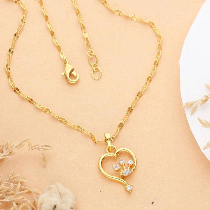 Micro Gold polish chain pendant 694 Delhi artificial jewellery market