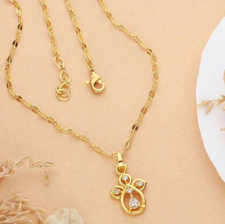 Micro Gold polish chain pendant 702 Affordable artificial jewellery in Delhi