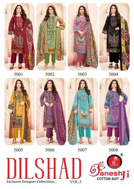Ganeshji dilshad vol-5 Wholesale cotton dress materials in Kolkata