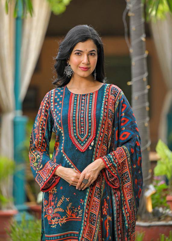 Jaipur maslin crape 3 pcs Kurti supplier in mumbai