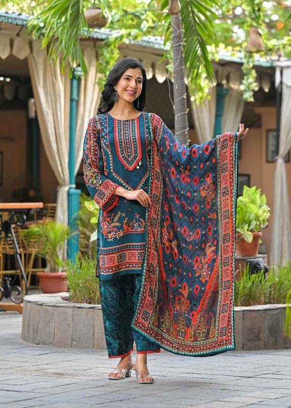 Jaipur maslin crape 3 pcs Kurti supplier in mumbai