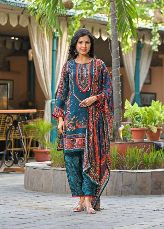 Jaipur maslin crape 3 pcs Kurti supplier in mumbai