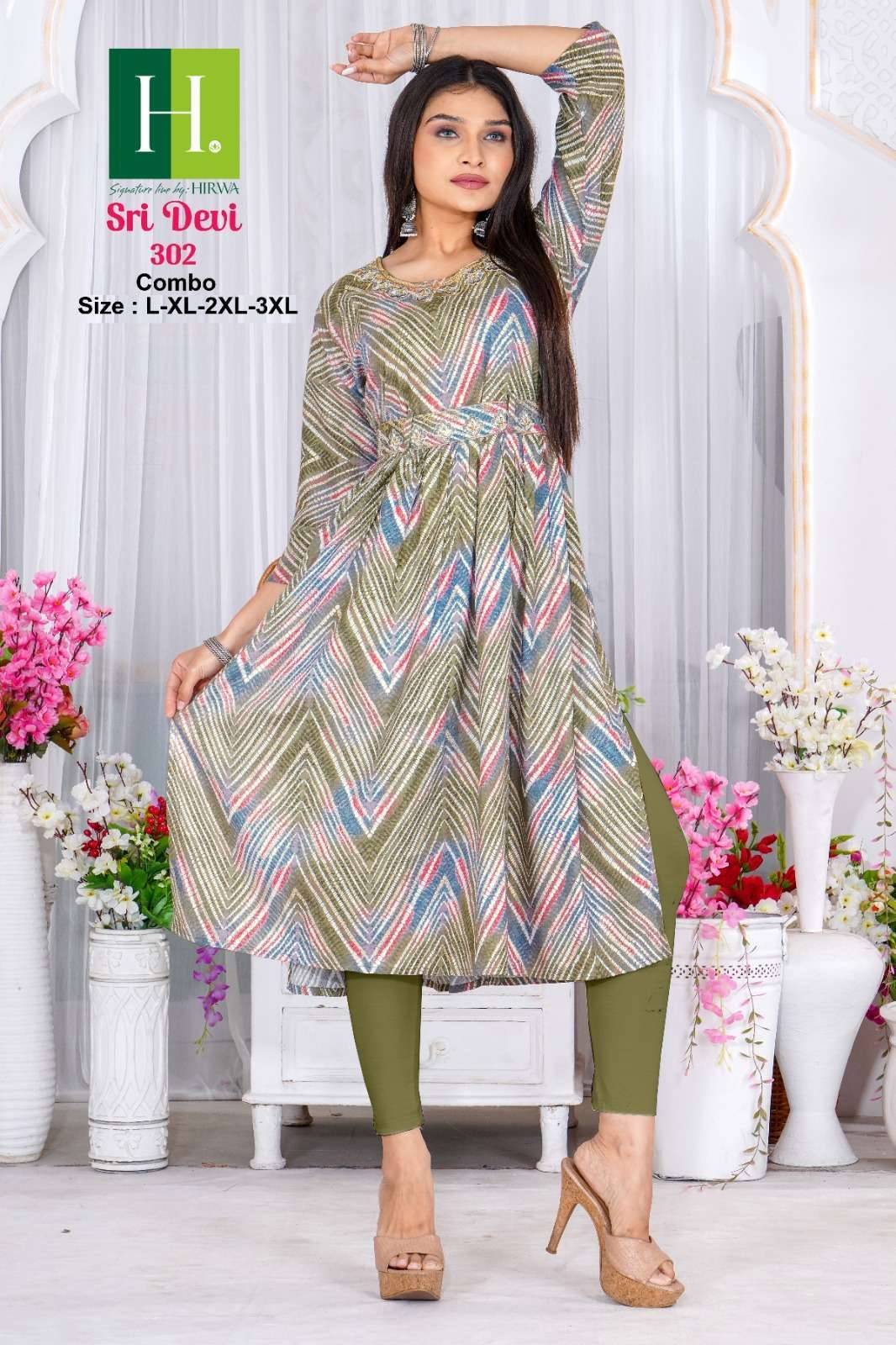 SRIDEVI 302 Naira Cut Kurti wholesalers in Delhi