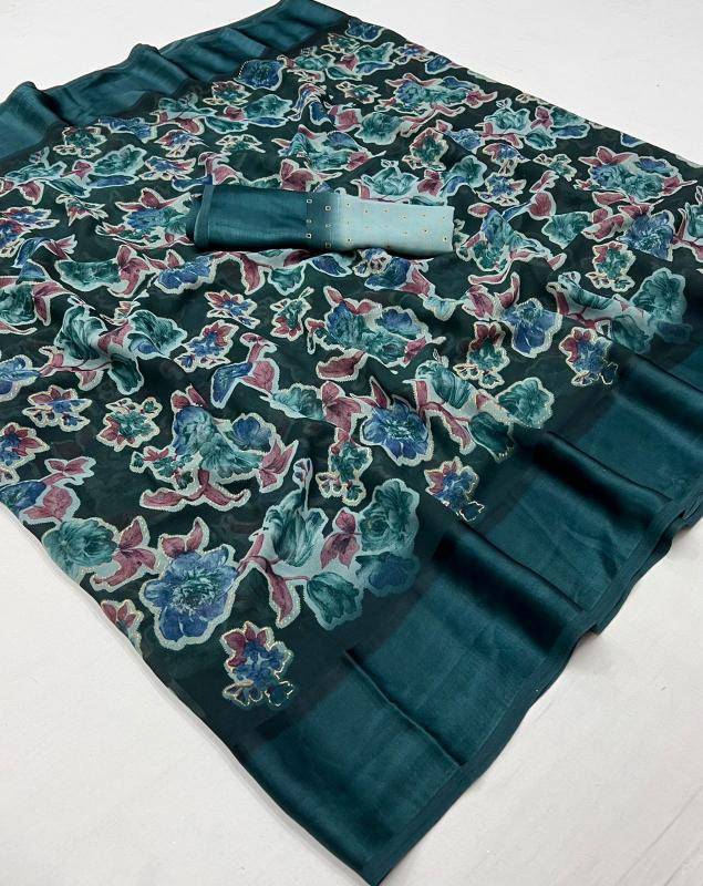 Tulsi beautiful flowers Saree manufacturer in india