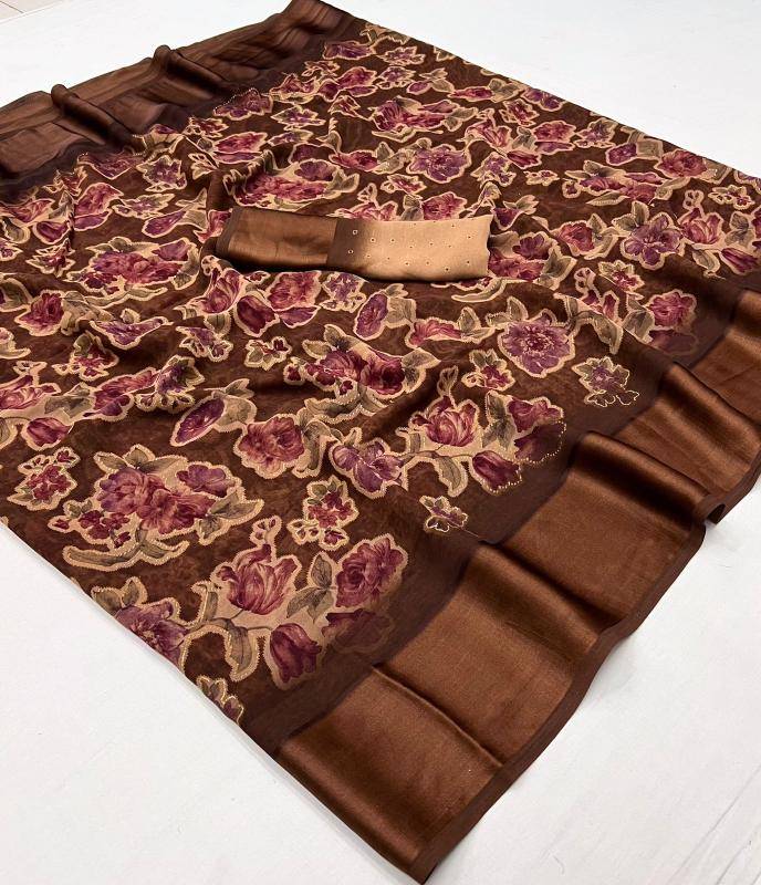 Tulsi beautiful flowers Saree manufacturer in india