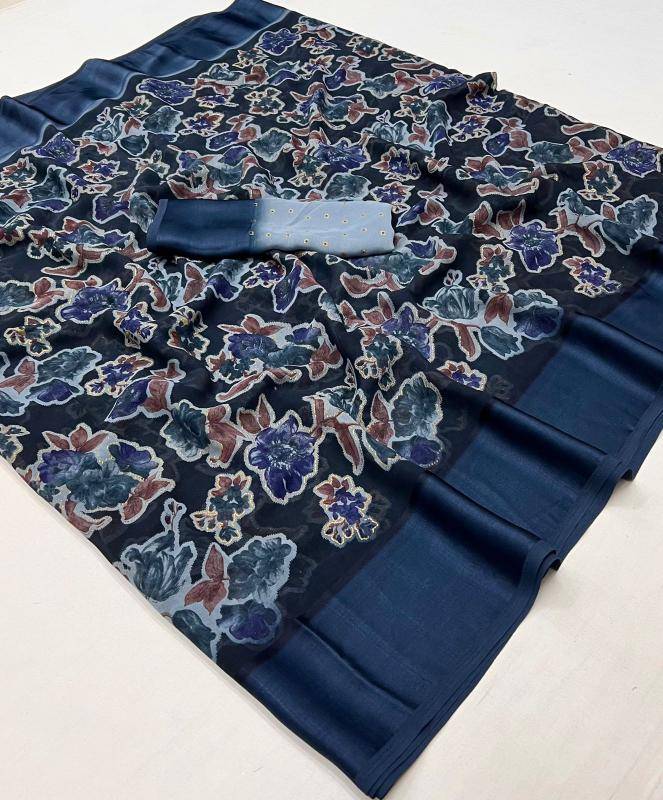 Tulsi beautiful flowers Saree manufacturer in india