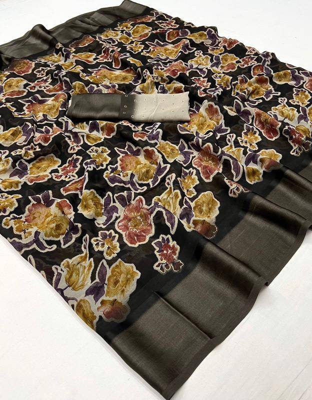 Tulsi beautiful flowers Saree manufacturer in india