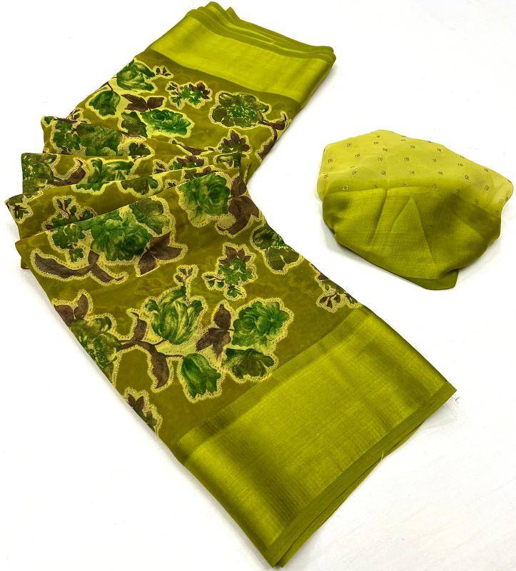 Tulsi beautiful flowers Saree manufacturer in india